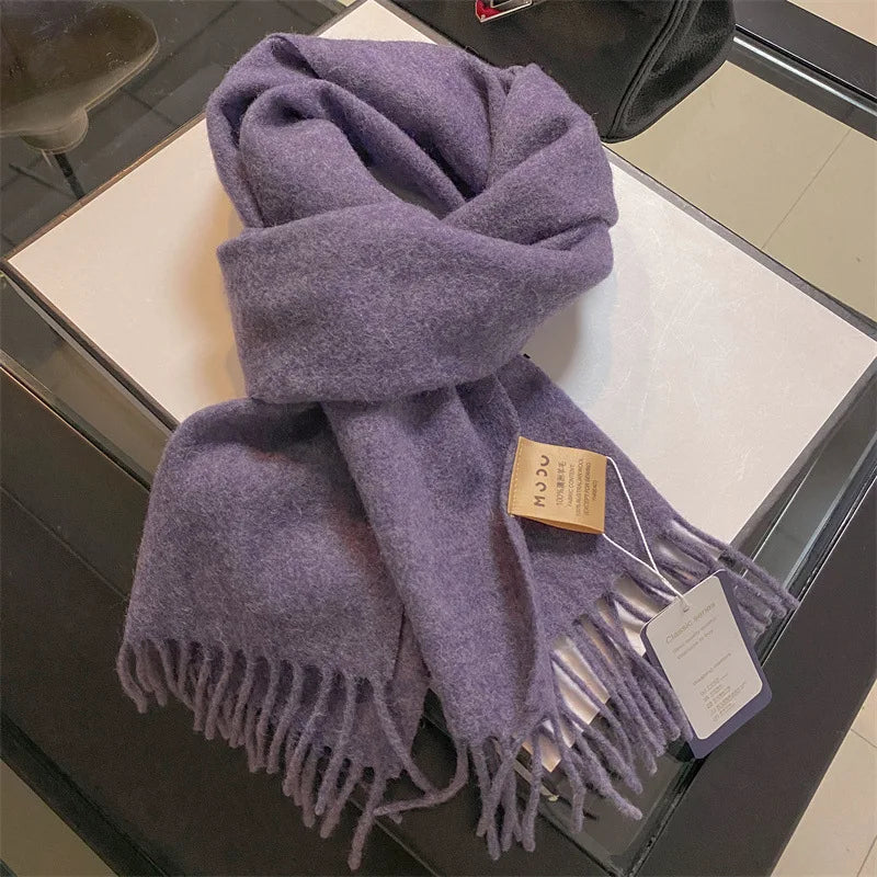 Foulard Écharpe 100% Laine Viole