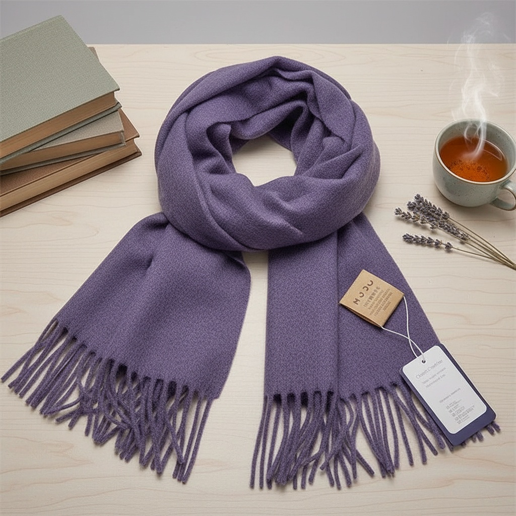 
Foulard Écharpe 100% Laine Violet