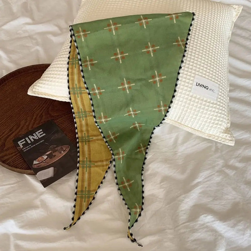 Foulard pour Cheveux Vert Bandana en Coton
