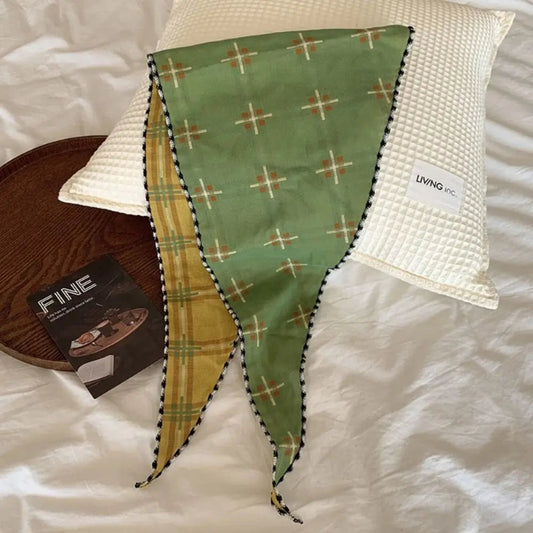 Foulard pour Cheveux Vert Bandana en Coton
